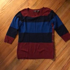 The Limited Striped sweater with button detail